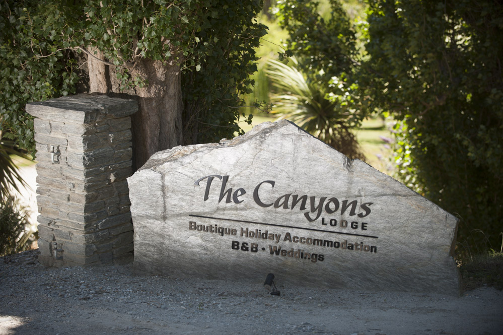 The driveway entrance